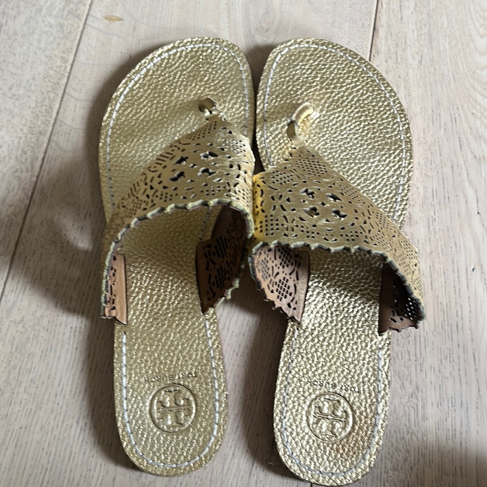 Tory Burch gold sandals size 9